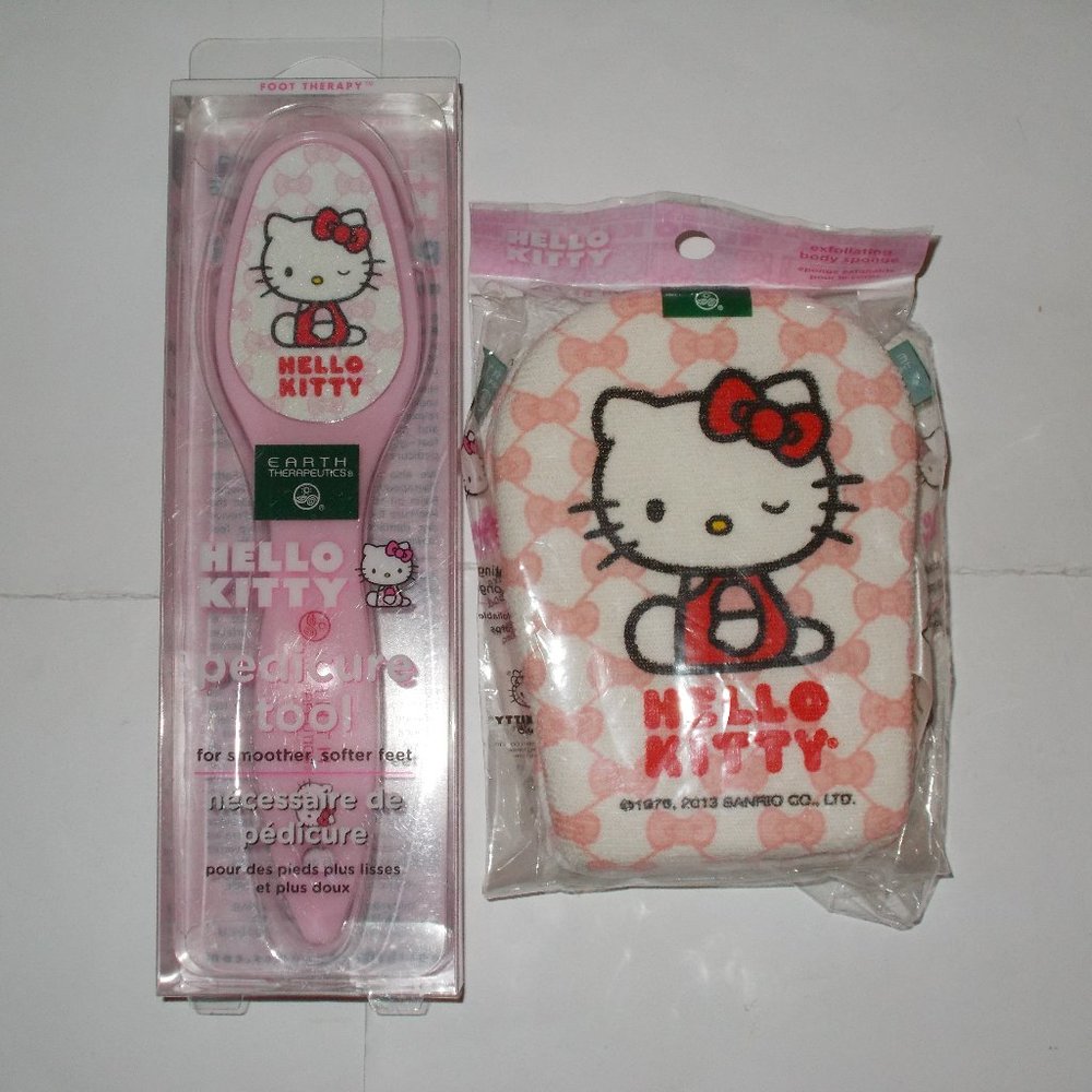 Hello Kitty Sanrio Bath sponge and Pedi tool